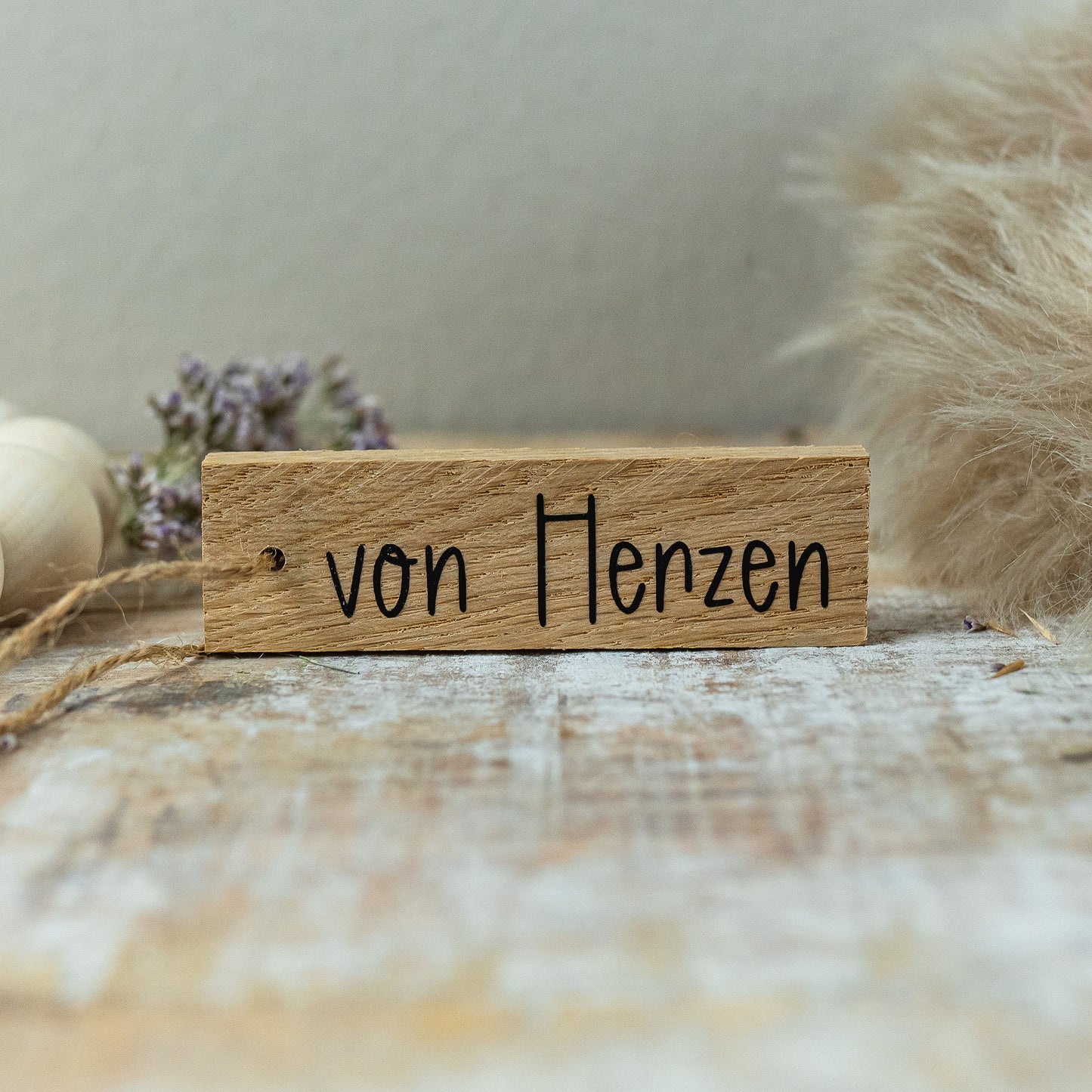 Holzanhänger von Herzen schwarz