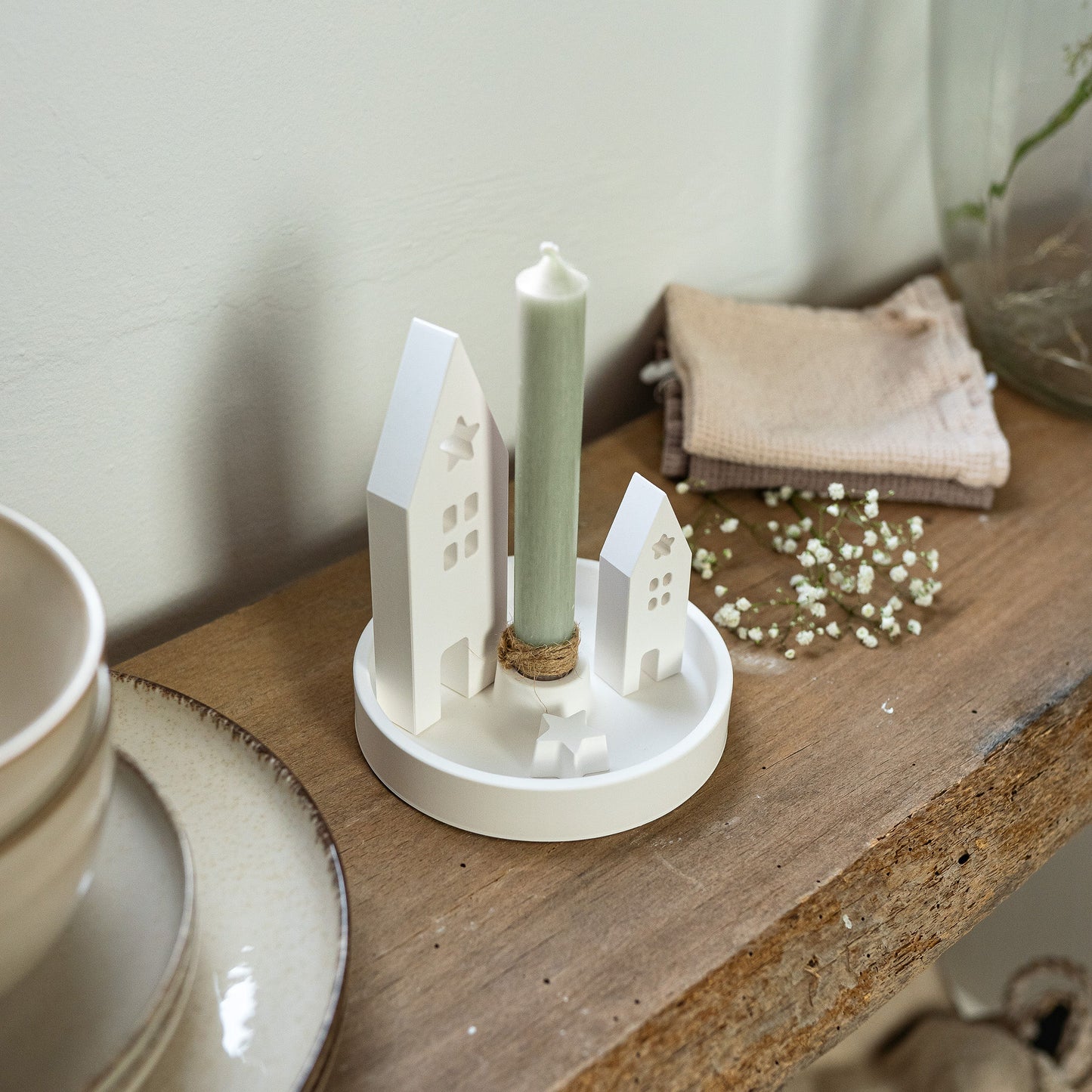 Hygge Kerzenteller Grün