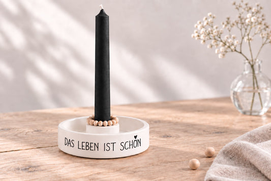 Hygge Kerzenteller Das Leben ist schön