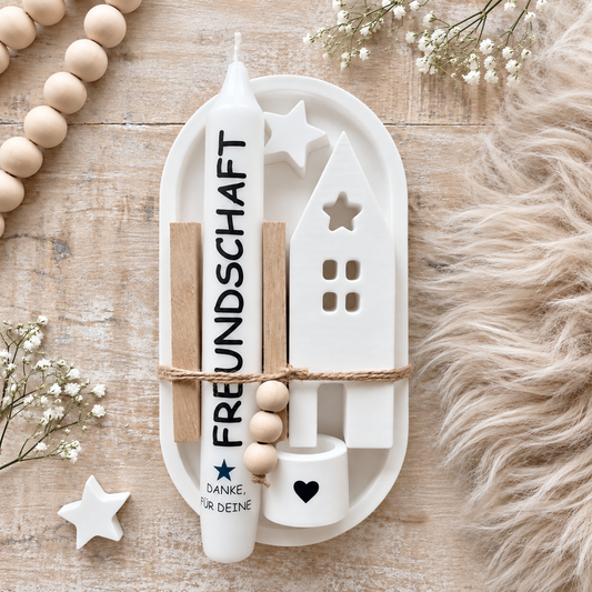 Hygge Kerzenteller Freundschaft