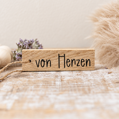 Holzanhänger von Herzen schwarz Geschenkidee