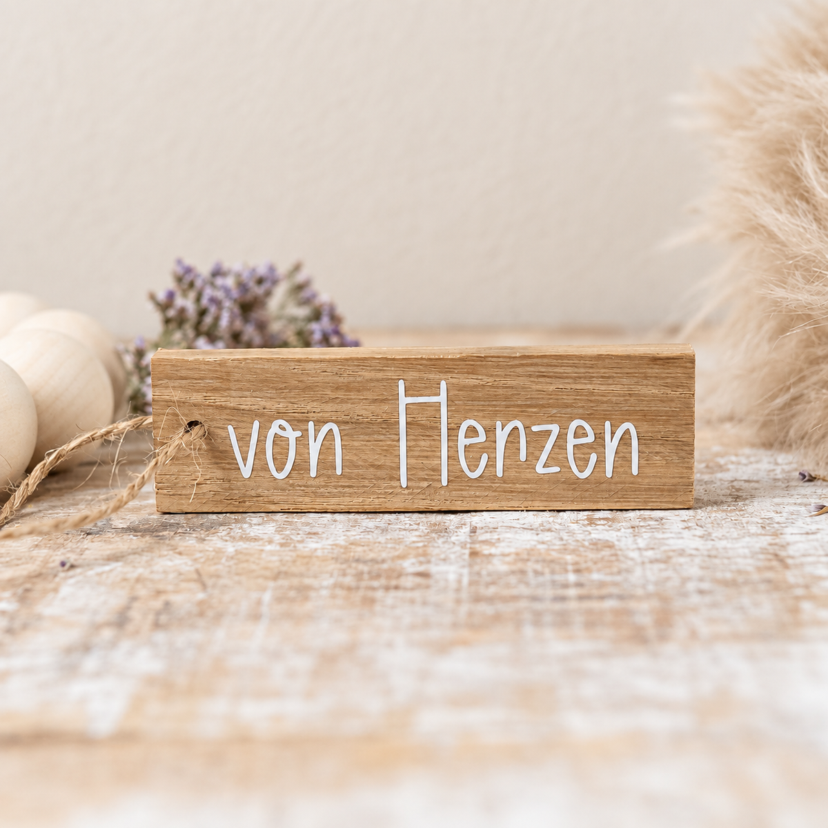 Holzanhänger von Herzen weiß Geschenkidee