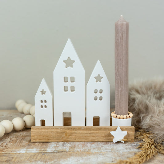 Hygge Kerzenhalter Landschaft Taupe Kerze